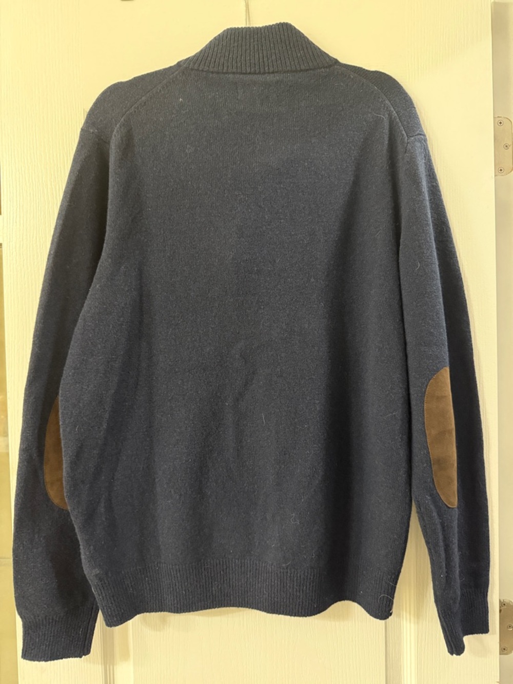 Barbour Men's Navy Zip-Button Funnel Neck Sweater - Picture 6 of 6
